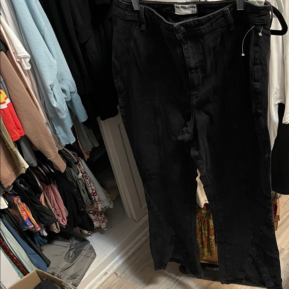 We The Free Crvy Mona High Rise Black Flare & Wide Leg Jeans